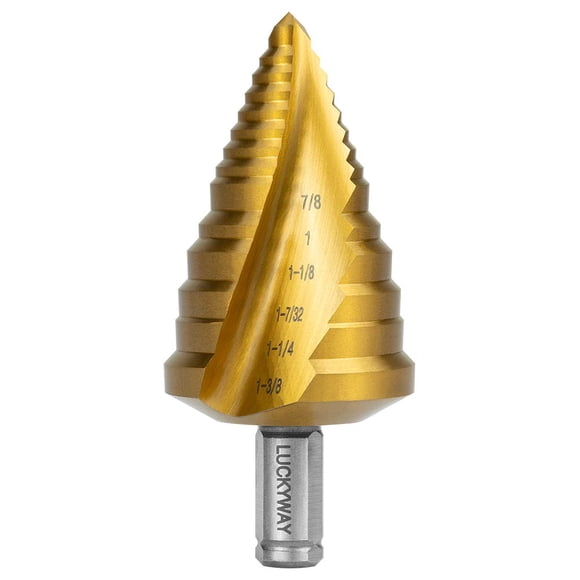 Broca Escalonada Luckyway 1/4 a 1-3/8 HSS(M35)-Cobalto con Titanio