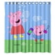 thumbnail image 1 of Cortina de ducha de Peppa Pig, juego de cortinas de baño con ganchos, tamaño 66 x 72 pulgadas, 1 of 3