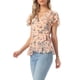 thumbnail image 4 of INSPIRE CHIC Blusas Cruzadas para Mujer con Estampado Floral Cuello en V Cintura con Lazo Peplum Blusa Albaricoque Rosa XL, 4 of 6