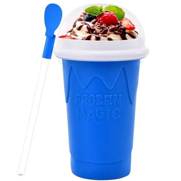 Vaso para Hacer Slushie Firjuty 500 mL DIY Mágico para Exprimir Azul