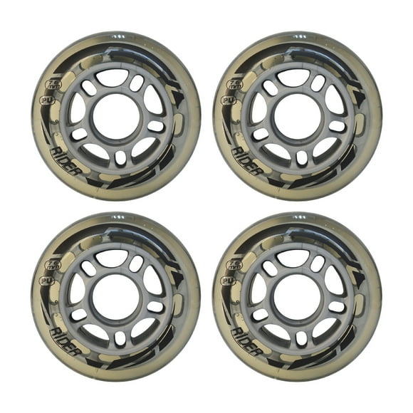 Set 4 Ruedas Rider Repuesto Transparente 76Mm