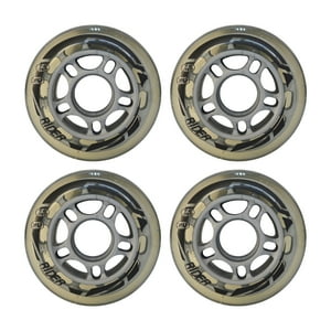 Set 4 Ruedas Rider Repuesto Transparente 76Mm