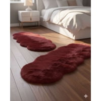 Mylhogar - Juego De 2 Alfombra De Pelo De Oveja Sintetico Ultra Suave