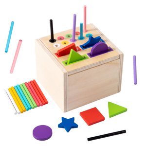 Magideal - Cubo Clasificador De Formas De Madera, Cubo De Actividades, Caja Clasificadora De Formas De Madera Creativa En Color Para Niños, Niños Y Niñas, Regalo