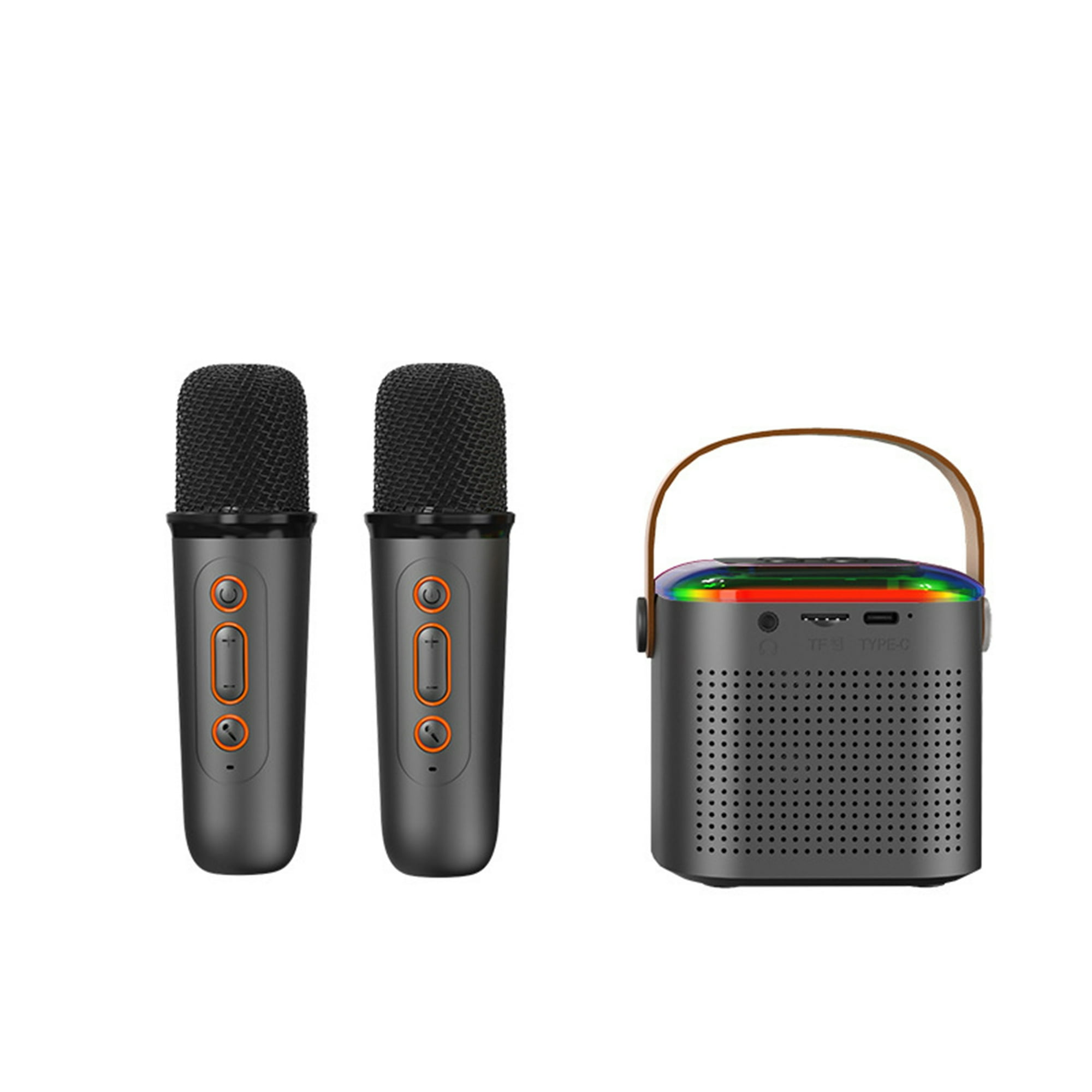 Veatool - Micrófono De Karaoke Inalámbrico Bluetooth Para Todos Los Teléfonos Inteligentes, Altavoz Portátil Bluetooth Karaoke Con 2 Micrófonos Inalámbricos De Mano Para Fiestas En Casa, Regalos De Cumpleaños