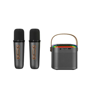 Veatool - Micrófono De Karaoke Inalámbrico Bluetooth Para Todos Los Teléfonos Inteligentes, Altavoz Portátil Bluetooth Karaoke Con 2 Micrófonos Inalámbricos De Mano Para Fiestas En Casa, Regalos De Cumpleaños