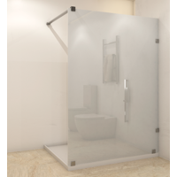 Dellorto - Shower Door Vidrio Templado Con Empavonado 100X190 Cm Herraje Inox