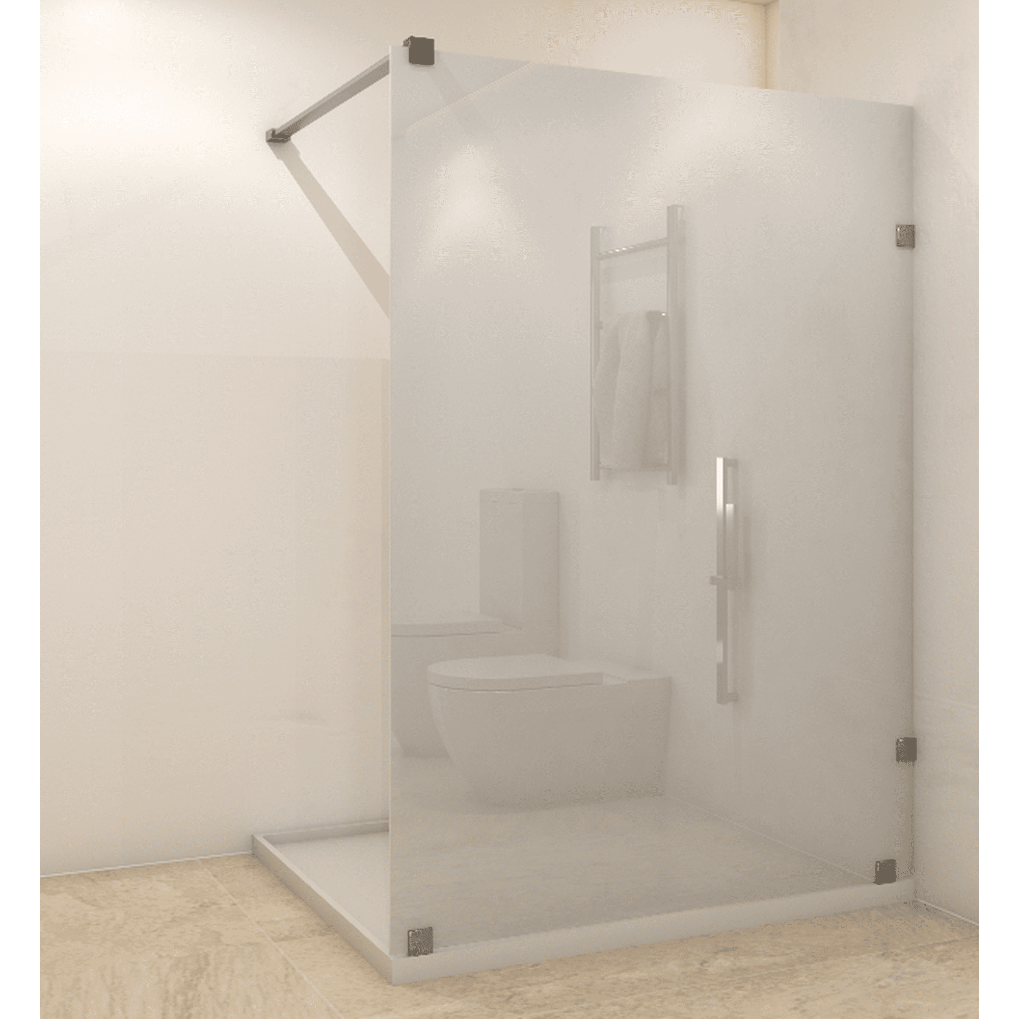Dellorto - Shower Door Vidrio Templado Con Empavonado 80x190 Cm Herraje Inox