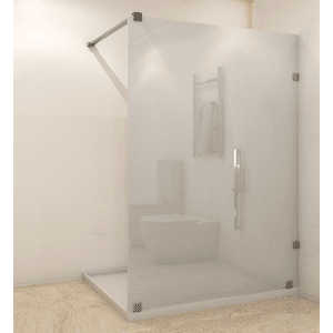 Dellorto - Shower Door Vidrio Templado Con Empavonado 80X190 Cm Herraje Inox