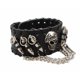 thumbnail image 2 of Pulsera gótica del brazalete del punk rock de la cabeza esquelética negra unisex del cráneo con la cadena, 2 of 3