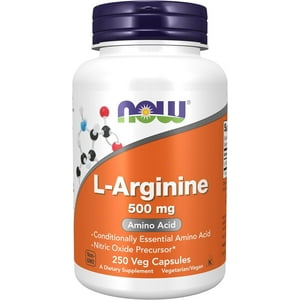 Suplemento Now Foods L-Arginina 500 Mg 250 Cápsulas Vegetarianas
