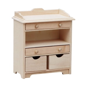 Bothyi - 1/12 Casa De Muñecas Modelo De Mesita De Noche Sin Pintar Para Decoración De Casa De Juegos Juguete Creativo