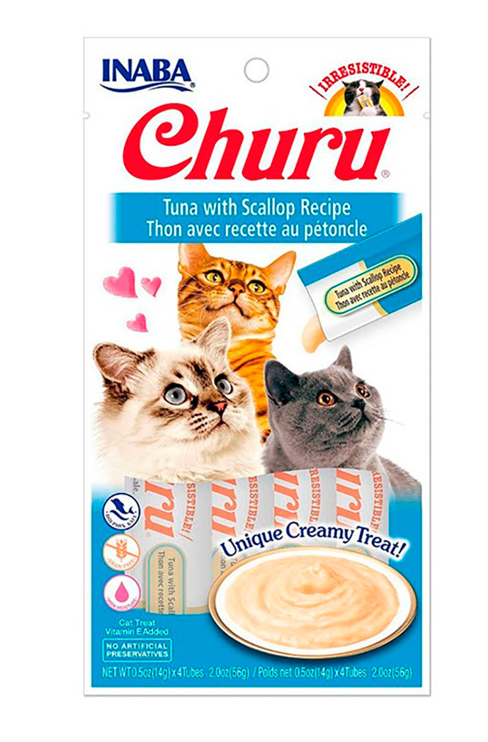 Churu - Snack Humedo Gato Sabor Atún Con Ostiones 56Gr
