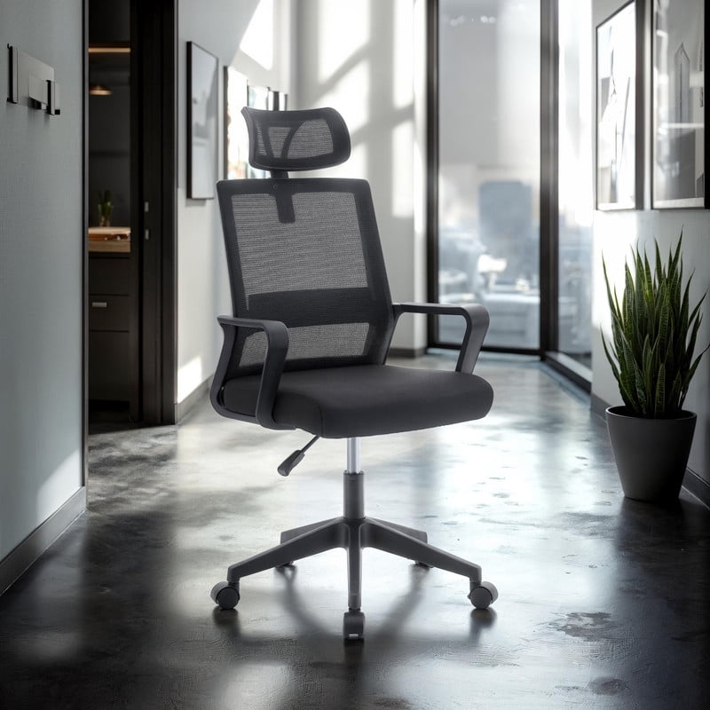 Arthome - Silla De Oficina Ejecutiva Roma Ergonomica Color Negro Bm-695