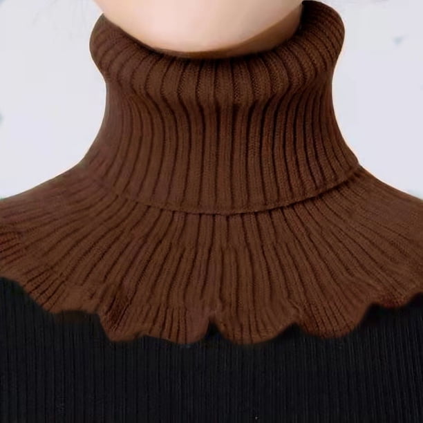 Stylish Hand-Knitted High Collar Detachable Dickey Collar for Women - Turtleneck Look!