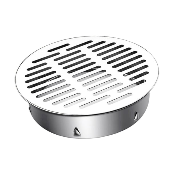 Cubierta de desagüe de rejilla plana redonda, filtro de desagüe del piso de desagüe del desagüe de la cubierta del piso para patios de paisajismo baño 19x5cm
