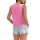 thumbnail image 3 of ATHLECHIC Tops cortos altos y bajos para mujeres sin mangas Camiseta de entrenamiento de yoga atlético Camiseta sin mangas suelta Ajuste holgado Camisetas básicas S Rosa fuerte, 3 of 5