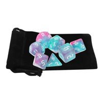 Magideal - Dados Poliédricos Acrílicos, Juguetes D8 D10 D12 D20 Con Bolsa Para Juegos De Mesa Rpg, Accesorios Para El Aula , Púrpura H
