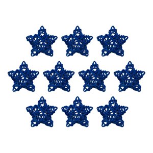 Magideal - 10 Uds. Colgantes De Estrella De Navidad Pentagrama De Navidad Adorno De Ratán Reutilizable Colgante Para Decoración De Fiesta De Año Nuevo De Vacacio Azul