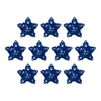 Magideal - 10 Uds. Colgantes De Estrella De Navidad Pentagrama De Navidad Adorno De Ratán Reutilizable Colgante Para Decoración De Fiesta De Año Nuevo De Vacacio Azul