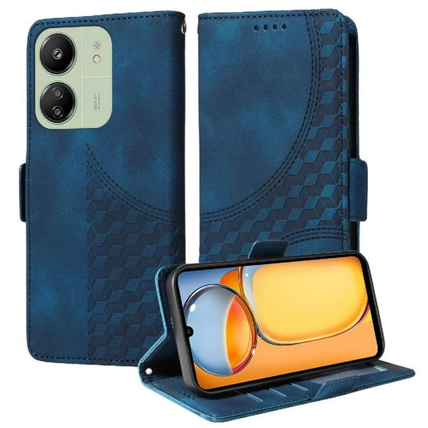 Carcasa FOXDOCK Xiaomi Poco C65 de cuero PU, diseño acolchado clásico, protección contra caídas y rayones