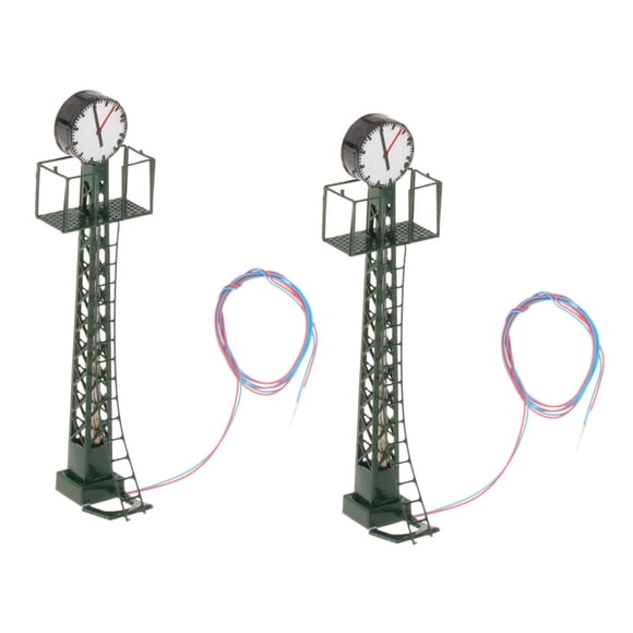 2 Piezas De Luces De Ferrocarril Modelo Escala HO Para Accesorios De Iluminación De Jardín De Hadas Verde