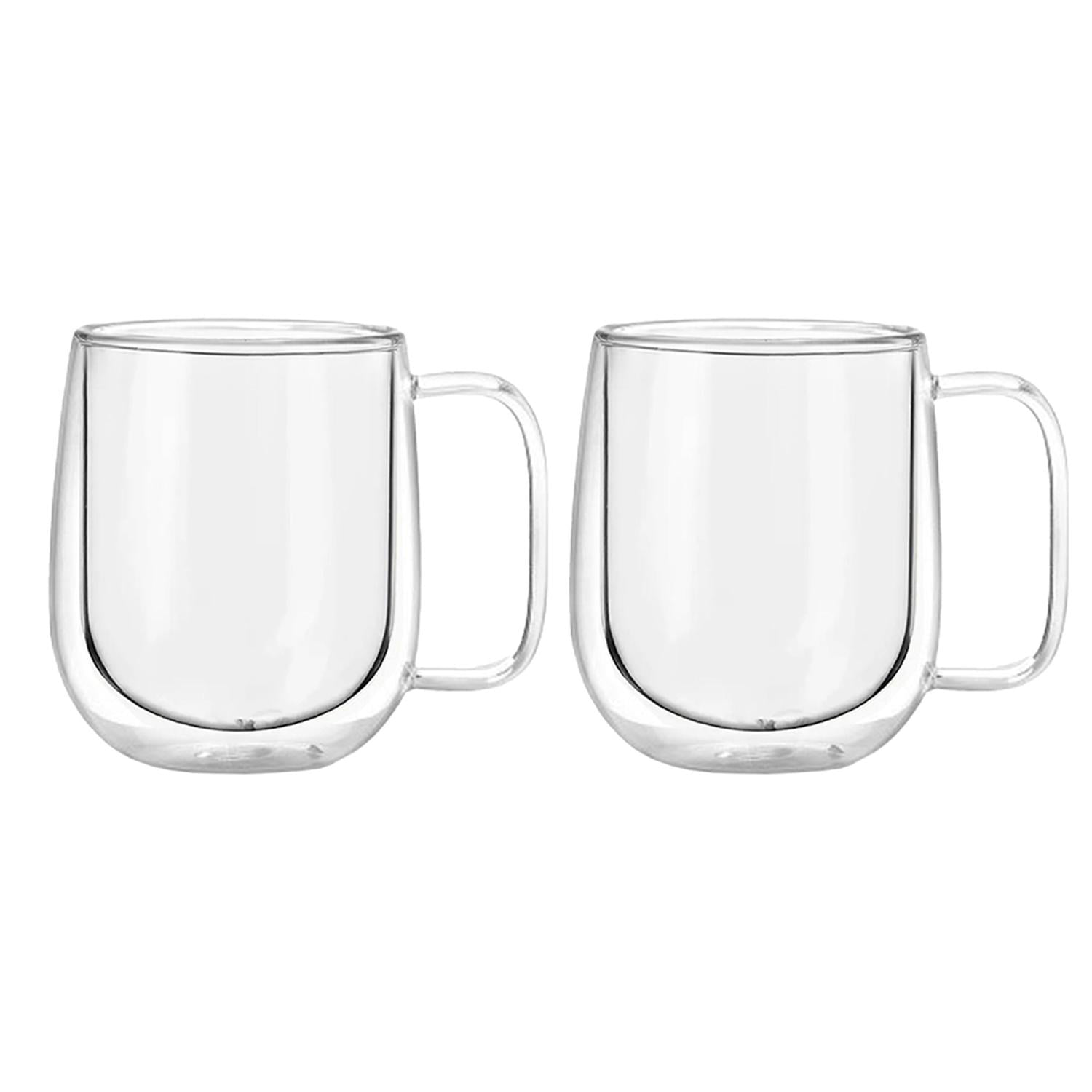 Set 2 Tazas Mug De Vidrio Doble Pared 300 Ml Simplit Agua