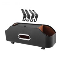Ioensy - Organizador De Respaldo Para Asiento De Coche, Soporte Para Pañuelos, Almacenamiento De Cuero Pu, 2 Portavasos Para Bebidas