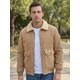 thumbnail image 4 of INSPIRE CHIC Abrigo de Invierno para Hombre con Cremallera, Bolsillos Laterales, Forro de Felpa Engrosado, Chaqueta de Pana S Caqui, 4 of 6