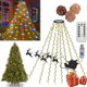 thumbnail image 1 of Luces de Árbol de Navidad USB con Temporizador 12 Cuerdas 300 LED Kedoxi Luces de Cadena de Navidad con Anillo 9.84 FT Cortina de Navidad Luz de Árbol de Hadas Fácil de Instalar 8 Modos para, 1 of 6