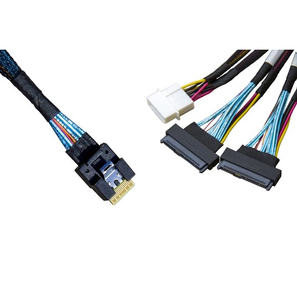 Adaptador DiLiving SlimSAS 8X a 2 U.2 NVMe con cable de 75 cm