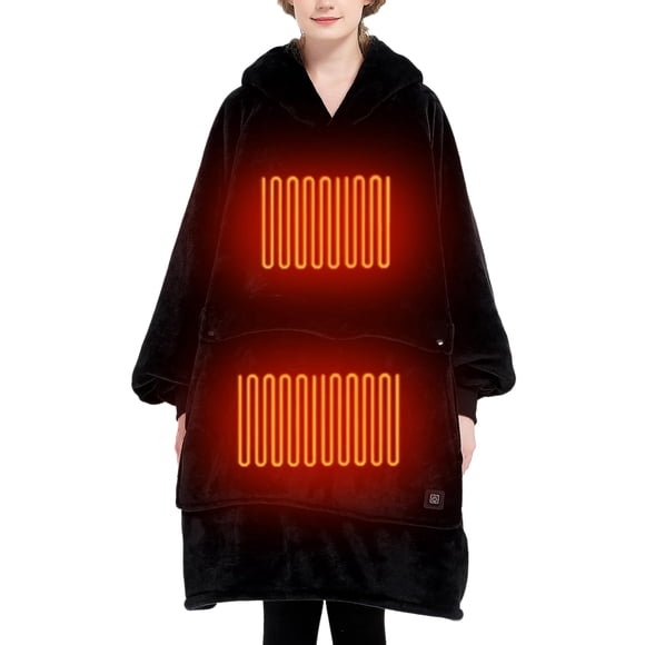 Sudadera con capucha y manta portátil con calefacción eléctrica KFUBUO