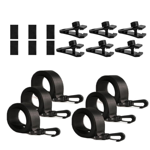 Magideal - Kit De Fijación De Carrete De Cobertura Solar De 6 Piezas, Correas De Carrete, 6 Clips Con Ganchos, 6 Cierre Táctil, Accesorios De Correas De Cubierta