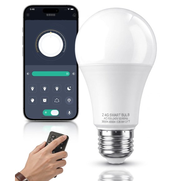 Bombilla LED DRAWNCAT 9W regulable, Bluetooth, control remoto