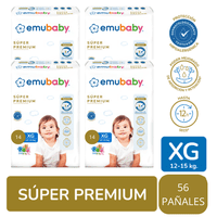 Pack X4 Emubaby Premium Xg 56 Pañales