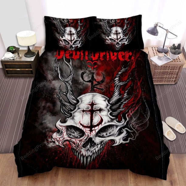 Devildriver Skull Art Quilt Duvet Cover Set Comforter Cover Bedroom Decor Kids3-Piece Bedding Set