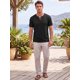 thumbnail image 2 of INSPIRE CHIC Camiseta de Hombre de Waffle de Manga Corta Ligera para Verano Talla S Negro, 2 of 5
