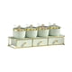 thumbnail image 4 of Caja De Almacenamiento De Condimentos, Juego De Botellas De Especias De Cocina Para Azúcar, Pimienta, Encimera De Cocina, Color Verde Claro, 4 Rejillas, 4 of 5