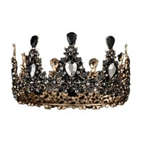 Magideal - Corona De Princesa Estilo Vintage Tocados Delicados Corona Nupcial De Diamantes De Imitación Para Accesorios De Fotografía Halloween Cosplay Fiestas