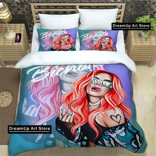 Fashion Karol G Retro Bedding Set Boys Girls Duvet Cover Pillowcase Bed Adult Bedroom