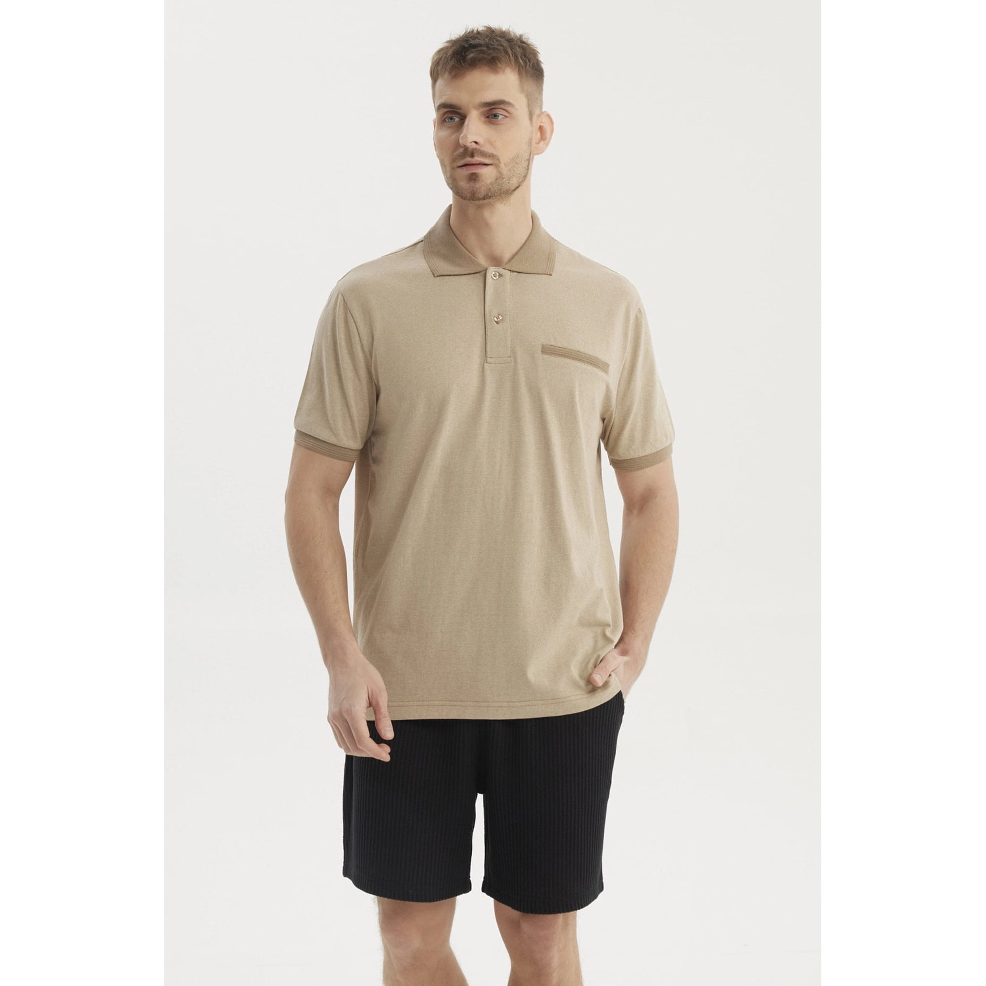 Fashionspark - Polera Hombre Cuello Polo Jacquard Kaki