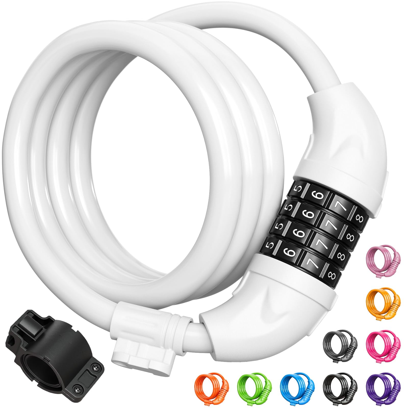 Candado Para Bicicleta Titanker Con Cable De 1,2 Cm Y 1,2 M, Combinación Reajustable