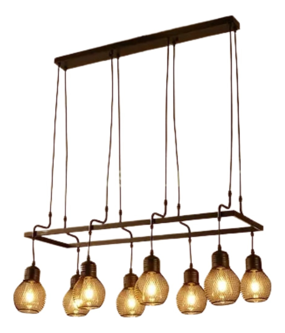 Genérico - Lámpara Colgante Techo Industrial Vintage 8 Luces Jhn