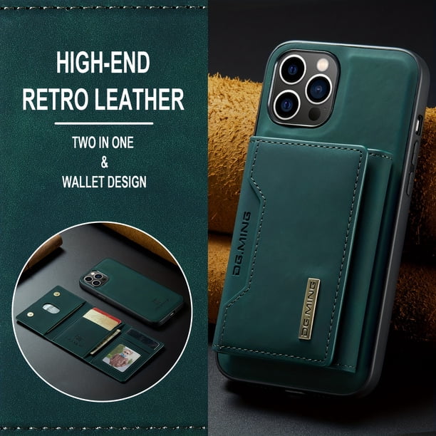 Wallet Case For IPhone 14 13 12 Pro Max Plus With Card Holder,Detachable Magnetic Faux Leather Kickstand Case With 8 Card Slots,Shockproof Cover