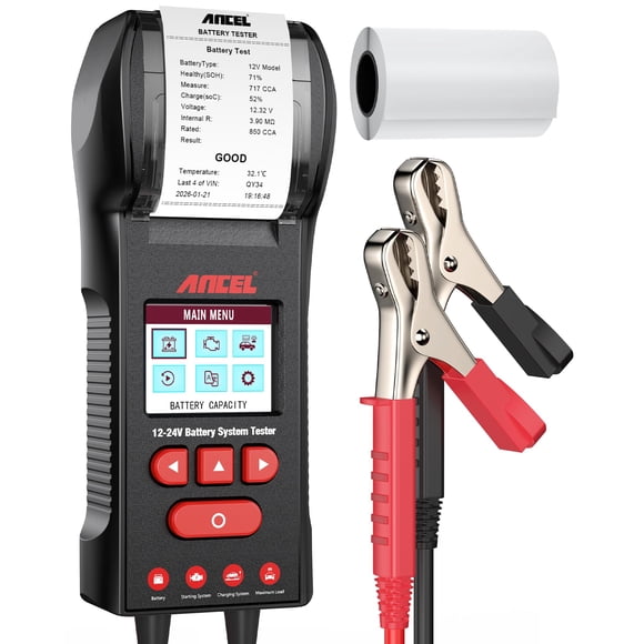 Probador de Baterías ANCEL BST600 12V/24V con Impresora 100‑2000 CCA