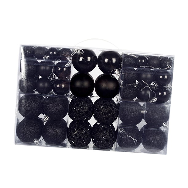 100 Uds Adornos De Bolas De Navidad Colgantes De Navidad Para Aniversario Boda Festivo Negro