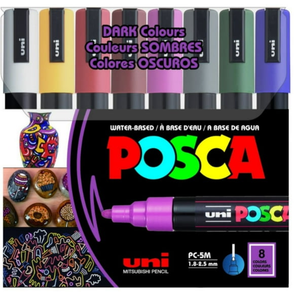 Marcadores Posca 5M Set 8 Colores Oscuros