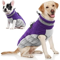 Xusx111 - Abrigo De Perro, Abrigo De Invierno De Perro Cálido, Chaqueta De Amortiguador De Perros Con Arnés Incorporado, Chaleco Impermeable De Lana Para Perros Pequeños Y Grandes, Xxl Púrpura