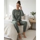 thumbnail image 2 of Pijama Franela Mujer Estampado Flor de Loto Verde verde XL, 2 of 8