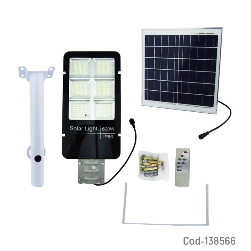 Genérico - Foco Con Brazo Solar 600w Metal 394 Led 6 Placas